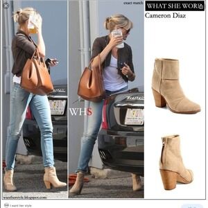 Rag & bone caramel suede ankle booties‎ size 9.5 NIB